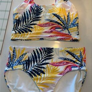 CALIA by Carrie Underwood Tropical Bikini - Yellow, Blue, Pink